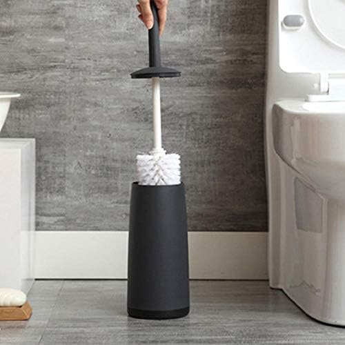 Escova de vaso sanitário guojm pincel e escova de vaso sanitário com suporte de vaso sanitário com suporte preto para banheiros pincel de design de design moderno com tampa de limpeza de vaso sanitário de tampa