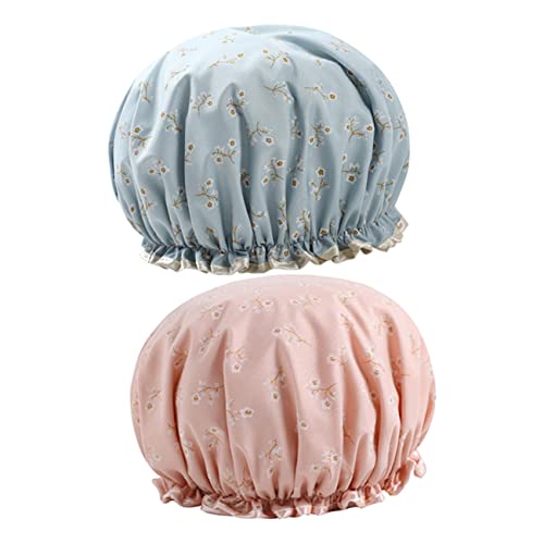 Bestoyard 2pcs Capéu de tampa de chuveiro de plástico para mulheres Cetin Sleep Bonnet Band Wide Hats Sleeping Sleepable