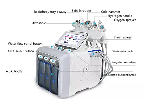 Máquina de beleza facial de oxigênio de hidrogênio resmed 6 em 1 vapores faciais spa de limpeza profunda massager