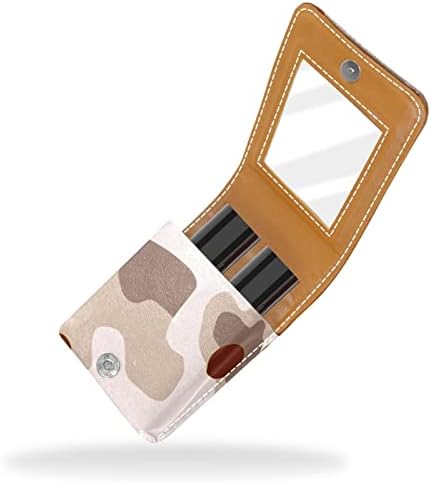 Caso de batom Oryuekan, bolsa de maquiagem portátil fofa bolsa cosmética, organizador de maquiagem do suporte do batom, moderno minimalista de camuflagem geométrica de camuflagem resumo