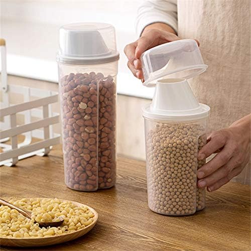 LLRYN GRESSÃO Caixa de armazenamento de grãos latas latas de cozinha doméstica plástico coberto com macarrão de jarro