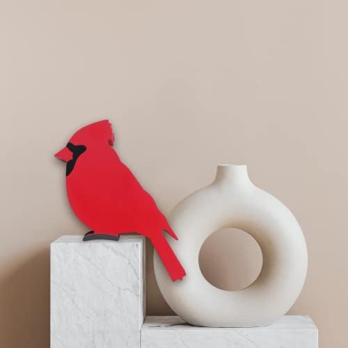 Xingfei Bird Feliz Birds Cardinal Red Bird Home Decoration, estátua de madeira vermelha de madeira para quadros de