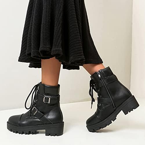 Botas de moda feminina Black Fashion Chelsea Botas Lace Up Up