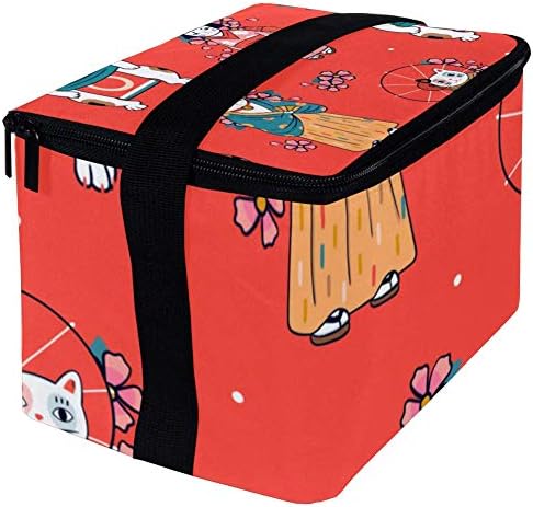 Lancheira à prova de vazamentos, caixa de bento isolada para homens mulheres adultas, balde de almoço reutilizável com alça de ombro roupas japonesas