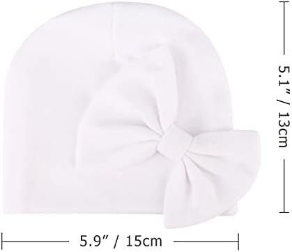 Chapéus de hospital para bebês recém-nascidos bqubo beanie bow baps baby algodão sem luvas de arranhões definido por 0-6 meses