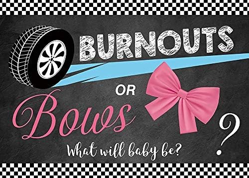 Xll Burnouts ou arcos Gênero revelam fotografia de pano de fundo rosa ou azul ele ou ela ou ela chá de bebê banner decoração foto