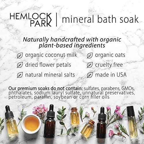 Hemlock Park Coconut Milk Bath Soak | Leite de coco orgânico, botânicos, mar morto, epsom e sais minerais rosa do Himalaia