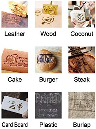 Branding personalizado Ferro para o logotipo de negócios de carimbo de marca, selo de ferro de marca de couro durável, carimbo de madeira de madeira de gravação de madeira