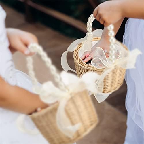 Ylyajy Wedding Bridesmaid Girl Bridal Handheld Flor Basket Organizer Supplies