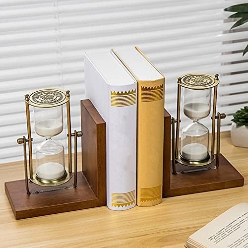 UXZDX CuJux Retro Livro de ampulheta Decoração Standing Desk Study Study Bookshelf Moda atmosférica de madeira BookEnd