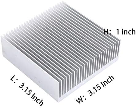 Dissipador de calor de alumínio 3,15 x 3,15 x 1 polegada /80 x 80 x 27 mm Refrigeração do resfriador de resfriamento