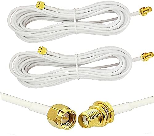 Coronir 10ft SMA Extension Cable SMA Macho para SMA Cabo de Extensão de Antena Wi-Fi SMA para LAN sem fio LAN Bridge e Antena de Celular Câmera de Rede sem fio Câmera IP- White