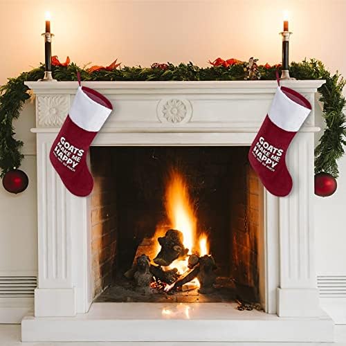 Cabras me fazem feliz personalização de meias de Natal em casa lareira de árvore de natal