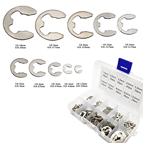 KAZETEC Kit de variedade de anéis de retenção externa, anéis de retenção de circlip Circlip Circlip Rings Definir peças de