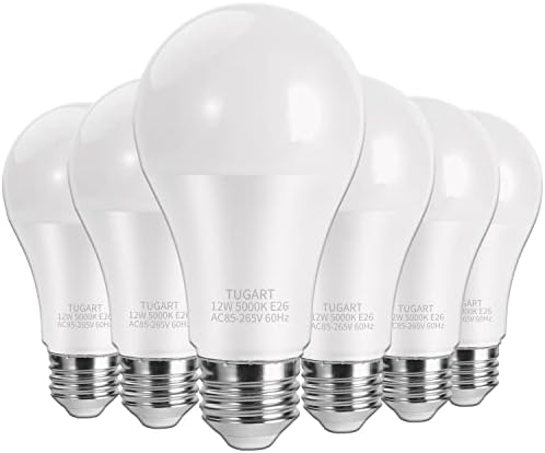 Lâmpada Tugart A19, lâmpadas LED de 9W, lâmpadas de base média equivalente E26 60W, luz do dia 5000k, não-minimizáveis,