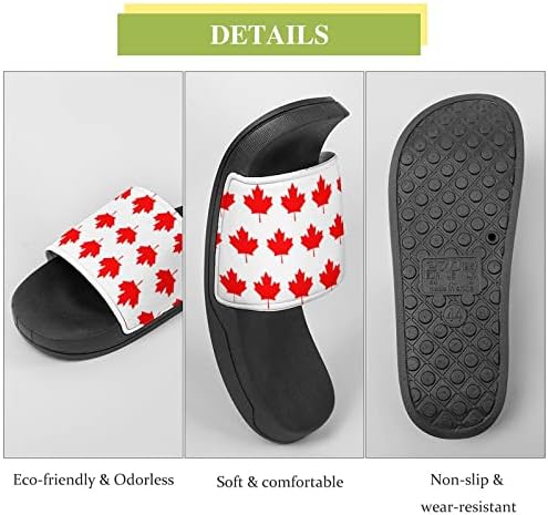 Sinalizadores de bordo da bandeira do Canadá para mulheres/homens PVC Home chinelos planos sandálias e chinelos não deslizantes para a praia ao ar livre em casa 40