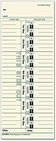 Tops 1256 Acroprint/Cincinnati/Lathem/Simplex/Stromberg Card 3 1/2 x 9, 500/caixa