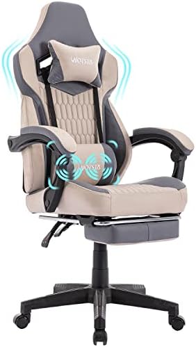 Cadeira de jogos Wotsta com apoio para os pés, cadeiras de jogo de alto gamão PU Cadeira de jogadores de escritório ergonômico de couro