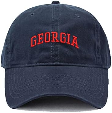 Capés de beisebol masculino Norte da Geórgia - GA bordada com chapéu de algodão lavado com papai