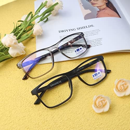 Blue Light Computer Reading Glasses for Men Men Square Reader com óculos de moda de mola de mola preto cinza + 2.5