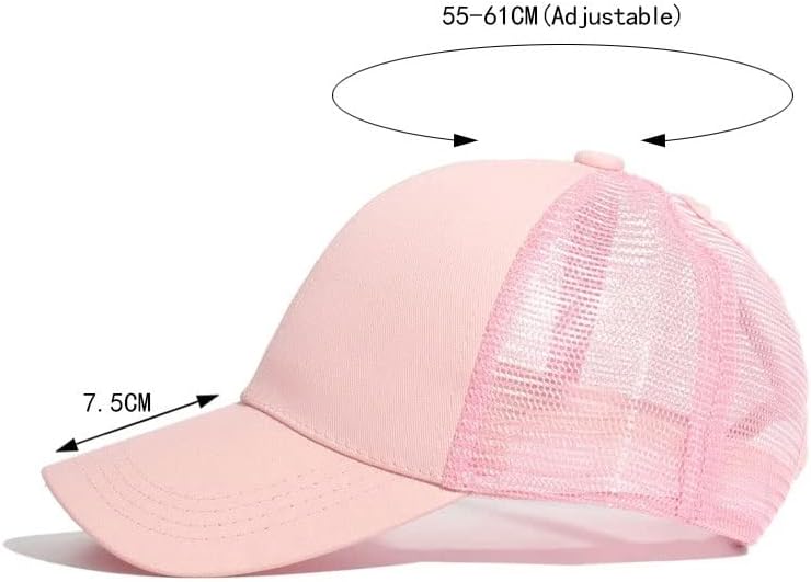 Shzbcdn rabo de beisebol boné de beisebol feminino chapéu de rosa feminino garotas de algodão casual buckle summer msh chapéu
