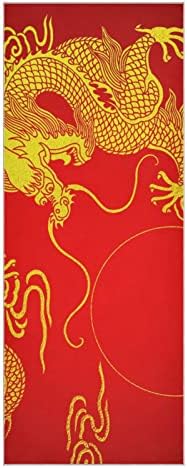 Aunstern Yoga Blange Dragon-Gold-Japan-China Towel Yoga Mat Toalha