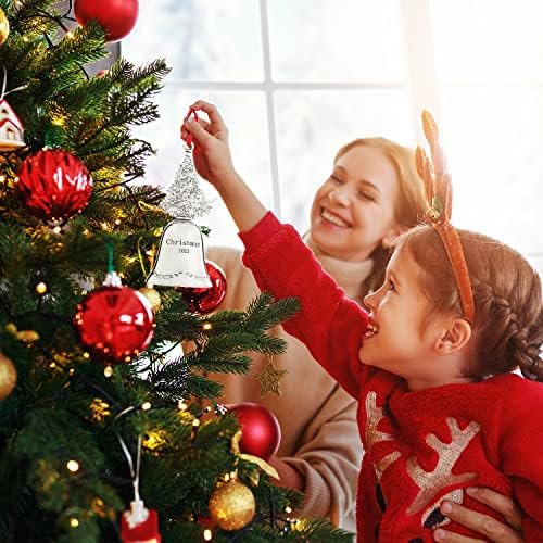 Klikel Christmas Bell Ornament 2022 - Silver Bell Christmas Tree Ornament 2022 - Christmas Bell 2022 Ornament - Bell Ornament