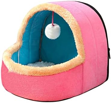 Wxbdd Pet Dog Cat Bed House com bola de brinquedo Castelo de Kennel Kennel Kennel Castle Castle