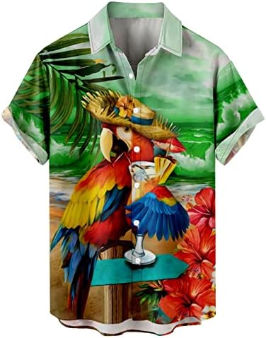 Camisas masculinas vestido de camisa de camisa camisetas de manga curta Men Slim Fit Shirts Men's Workout Shirts Floral Hawaiian