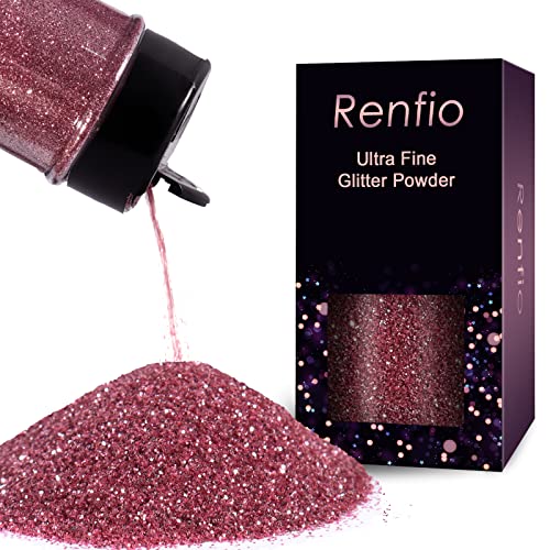 Renfio Ultra Fine Glitter Powder Resina Metálica Glitter 1,75 oz Flokes Pet Crafts lantejoulas 1/128 0,008 0,2mm Flocos de lascas epóxi para copos Decoração de lodo - Rose Hawthorn