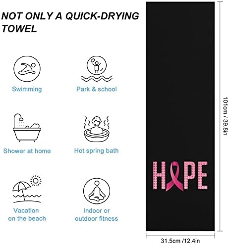 Consciência do câncer de mama Hope, toalhas secas rápidas, panos de panos faciais altamente absorventes para as toalhas de mão para o banheiro spa hotel