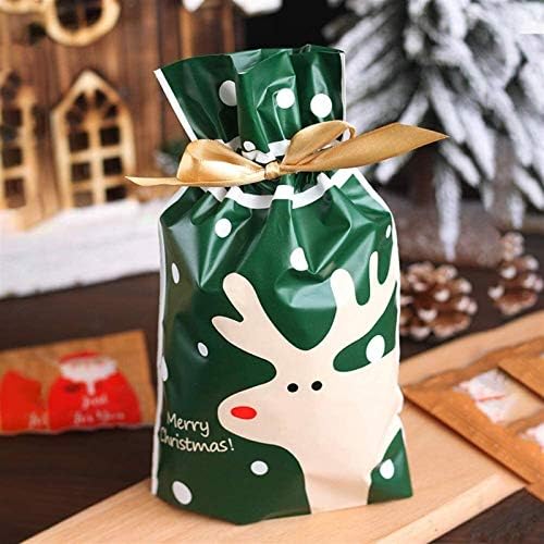 Huangxing - Bolsas de presente sacos de tração de natal 50 pacote de santa cláusula de natal sacos de embrulho de embrulho de pacote de pacote de Natal