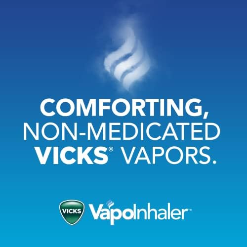 Vicks VavainHaler, inalador nasal portátil em movimento, não medicisado, com vapores refrescantes, perfume de mentol, 2 bastões perfumados