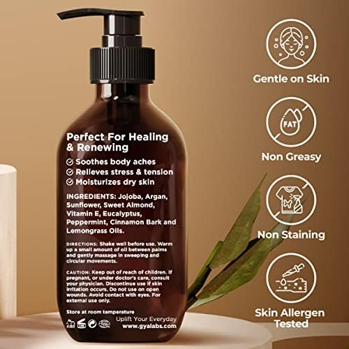 Óleo de massagem calmante para massagem terapêutica e óleo de hortelã -pimenta para o conjunto de crescimento de cabelo - conjunto de óleos essenciais puro de grau terapêutico - Gya Labs