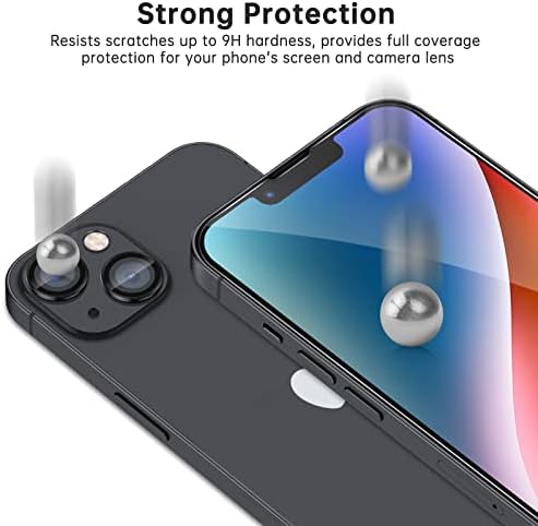 [2+2 pacote] Protetor de tela SmoothArmor para iPhone 14 / iPhone 13 6,1 polegadas com protetor de lente da câmera, vidro