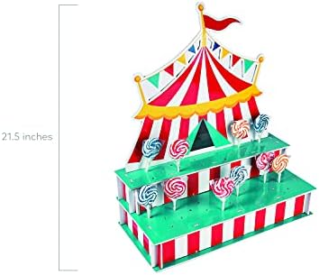 Stand Lollipop em forma de tenda de circo - Base de espuma - detém 48 otários - suprimentos de festa de circo
