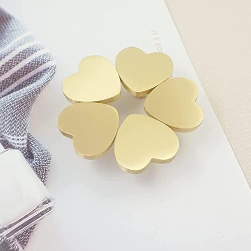Mfys Solid Brass Drawer Knob Heart Gabinete de ouro Puxa o botão de armário em forma de coração lida com hardware de móveis