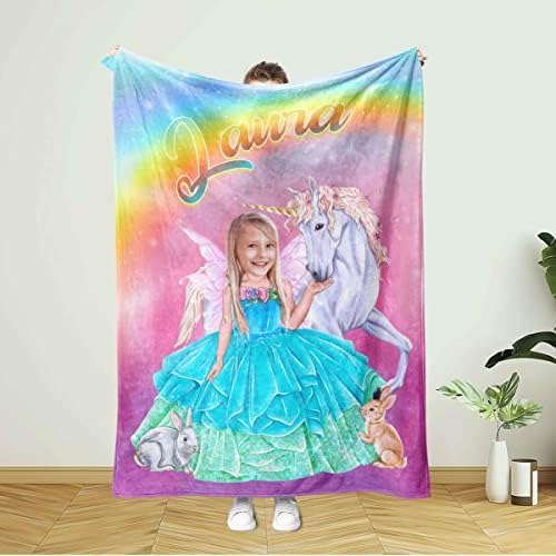 Angeline Kids USA fez cobertores personalizados para meninas, foto de foto personalizada, cobertor de bebê, cobertores de bebê