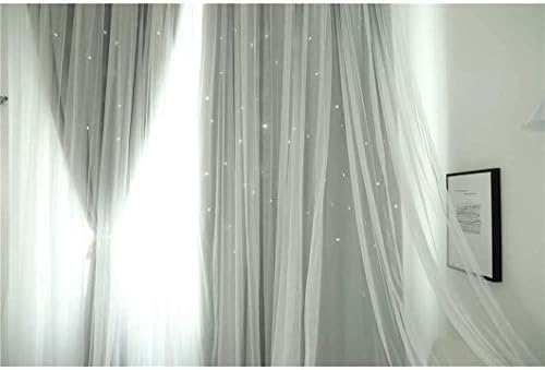 Cortinas de cortina de cortina de estrela de Yumuo para garotas infantis, cortinas de janela estrela colorida de camada estrela