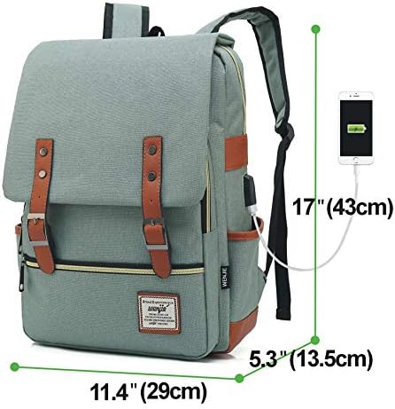 Lizaida Menendez Vintage Laptop Mackpack para homens, mochilas casuais unissex, mochila da faculdade com porta de carregamento USB