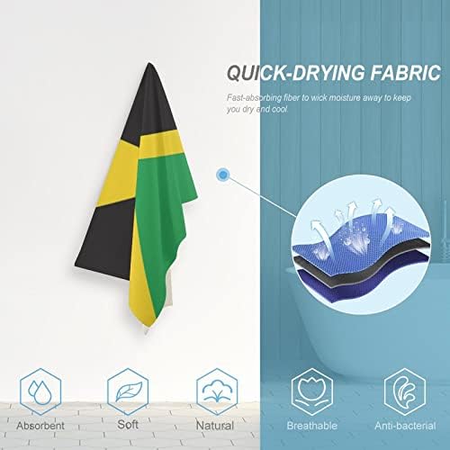 Bandeira jamaicana toalhas secas rápidas panos de panos faciais altamente absorventes para toalhas de mão para o banheiro