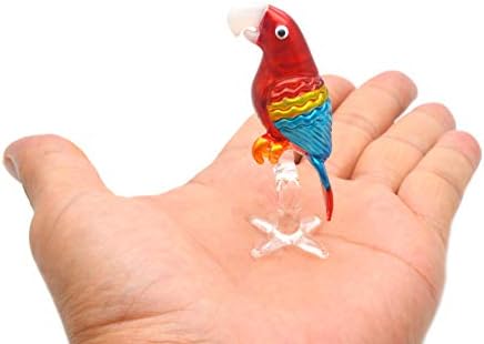 Fatuagem de vidro soprado à mão fofo papagaio artesanal