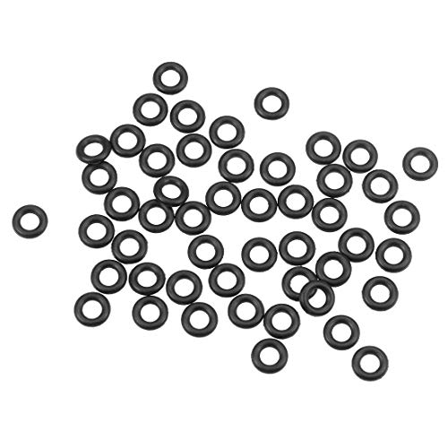 UXCELL NITRILE RAINGS DE BORRACIMENTO DE 16MM OD 11,6mm ID de 2,2 mm de largura, vedação de borracha métrica de nitrila junta, pacote de 50