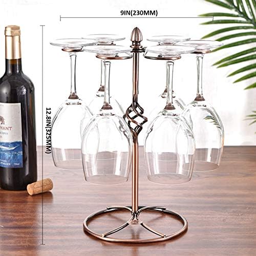 NBSXR -Porta de vidro de vinho de ferro escrevi, copos de vinho/suporte de rack/stemware, armazenamento com 6 ganchos,