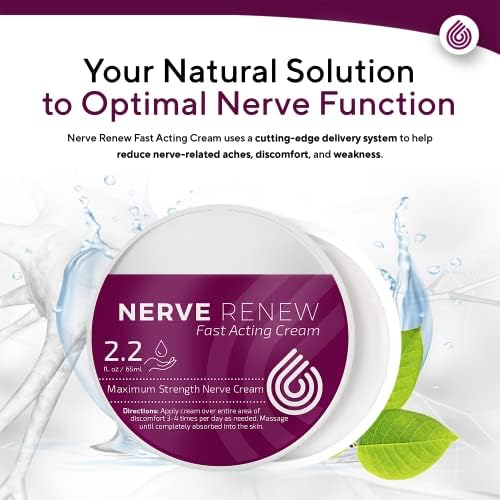Creme Nervere- Desconforto de Nervo de Ação Rápida Creme - 2,2 fl. Oz/65 ml - força máxima e absorção rápida - Seguro e All -Gatural