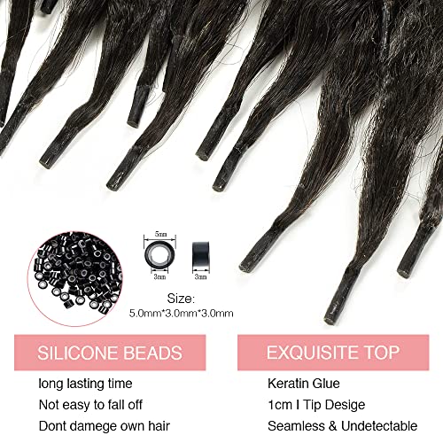 Niawigs afro kinky curly ITIP Extensões de cabelo humano para mulheres negras 4b-4c iTip Human Hair Extensions