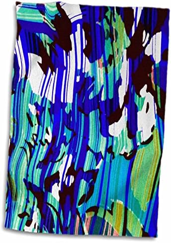3drose florene moderno resumo - arte preta verde azul - toalhas