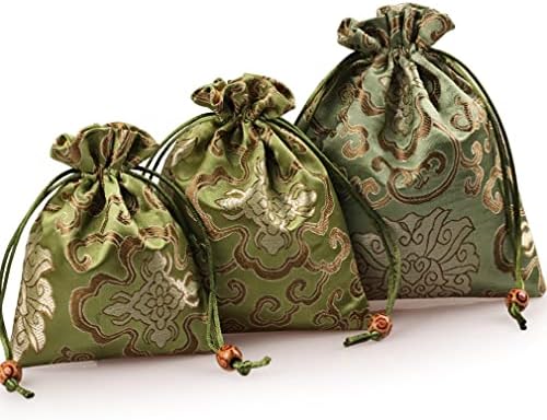Lot de 6 sacos de presente de cordão premium de cetim, bolsa de cetim para festas de festas de casamento presente saco de pano