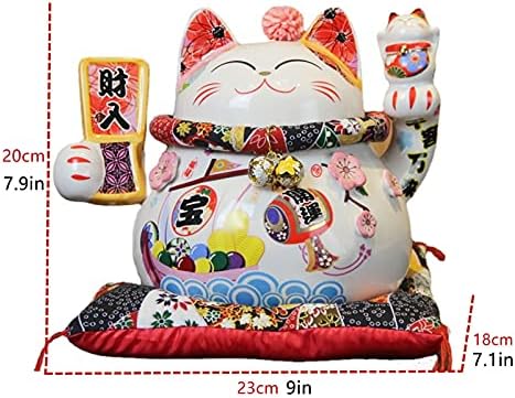 Fayang Maneki Neko, sorte da sorte, de 8 de 8 de cerâmica Maneki Neko, gato grande da sorte, gato de sorte japonês, presente de negócios de decorações para casa presente, c presente
