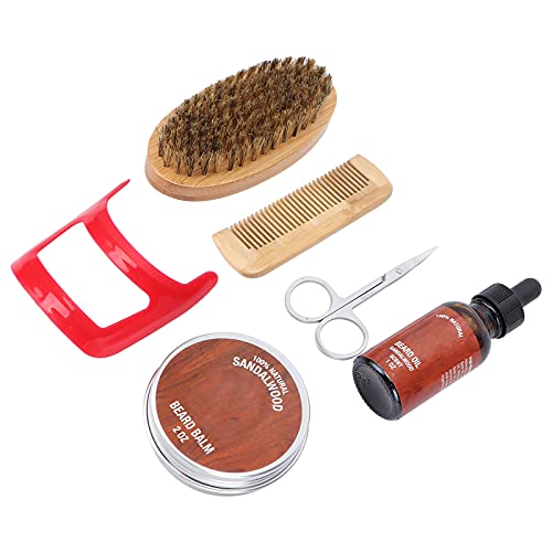 Kit de limpeza de barba, amentador profissional hidratante kit de barba Redução de perda de cabelo para homens para casa